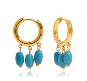 ELENYS Aqualis Trio – pozlacené náušnice 18K žluté zlato