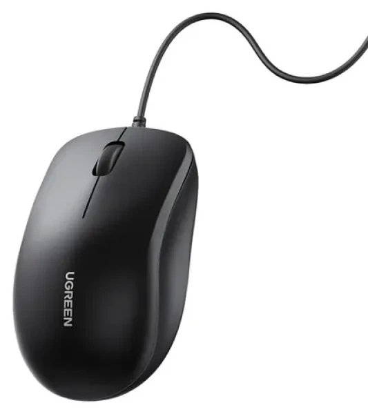 Ugreen drátová optická myš černá / Myš / USB / optická