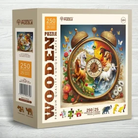 WOODEN CITY Dřevěné puzzle Koňské hodiny