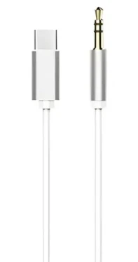 Adaptér USB-C na 3,5mm jack bílý / Audio adaptér / 90 cm (HFAD-TYP-C-1M)
