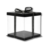 Cake Star Cake Star Plastový hranatý box na dorty bez stuhy 4Cake černý (30 x 30 x 35 cm)