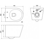 MEXEN/S - Rico Závěsná WC mísa Rimless Tornado včetně sedátka s slow slim, duroplast, černá mat 30721085T