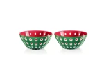 Guzzini LE MURRINE zelená, bílá, červená / Miska / sada 2 ks / 12,5 cm / akrylát (279412287)