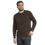 Bushman Pánský svetr Joshua, tmavě hnědý XXXL