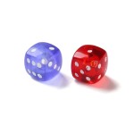 Akrylové korálky - hrací kostka - barevný mix - 10 mm - 10 ks