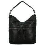 Trendy dámská koženková kabelka na rameno Sandipa, černá