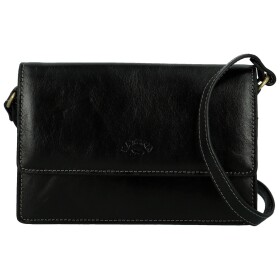 Luxusní dámská kožená crossbody kabelka Katana Flavia, černá