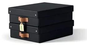 Leitz Puro černá / Úložný box / Karton / Velikost M nízký / 2 ks / 270 × 100 × 370 mm (61480095)