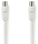 Nedis Koaxiální kabel IEC-IEC bílá / Koaxiální kabel / 75 Ohm / Dvojité stínění / 90 dB / 2 m / PVC (CSGB40000WT20)