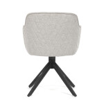 Jídelní a konferenční židle, potah krémová látka, kovové nohy, černý mat