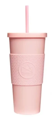 Neon Kactus Pohár na pití s brčkem 625 ml růžová / plast (DS2209)