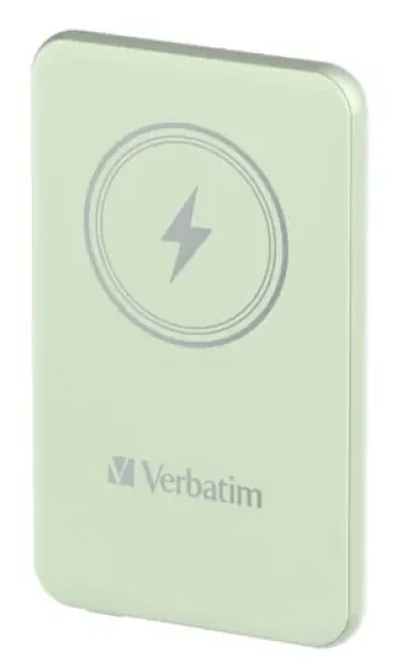 Verbatim Charge 'n' Go Magnetická bezdrátová powerbanka 5000mAh zelená / USB-C / MagSafe / 15-20W (32241)