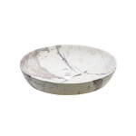 INVENA - Umyvadlo na desku Ipsarion 62 cm, ovál s mramorovým efektem, béžová/hnědá mat CE-84-721-C