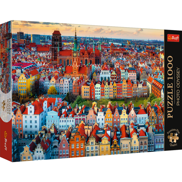 Puzzle Premium 1000 dílků - Pohled na Gdaňsk, Polsko