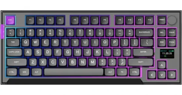 PREYON Silent Claw TKL Yellow černá / herní bezdrátová klávesnice / mechanická / Gateron Yellow Pro / USB+2.4GHz+BT / US (PCSTY85B)