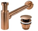 REA - Umyvadlový sifon s univerzální výpustí click-clack - COPPER MAT REA-A5699