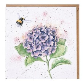 Přání Wrendale Designs The Busy Bee, 15x15 cm - Hortenzie