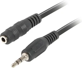 Lanberg CA-MJFJ-10CC-0030-BK černá / Propojovací kabel / Jack 3.5mm / 3m (CA-MJFJ-10CC-0030-BK)