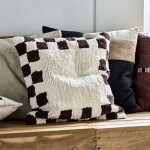 House Doctor Bavlněný povlak na polštář Chess Brown 50 × 50 cm, hnědá barva, textil