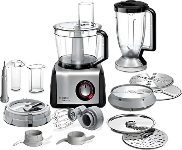 BOSCH MC812M865 černá / Kuchyňský robot / 1250 W / 3.9 L / šlehání / sekání / strouhání / drcení / krájení (MC812M865)
