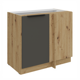 Spodní rohová skříňka Aria 105 ND 1F BB Barva korpusu: Dub artisan, Barva dvířek: GR - Graphite AFM