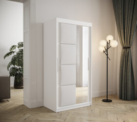 Šatní skříň Abi Tapi Barva korpusu: Bílá, Rozměry: 120 cm, Dveře: Bílá koženka