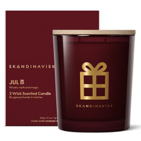 SKANDINAVISK JUL 350 g - SKANDINAVISK Vonná svíčka ve skle JUL Gold (Vánoce) 350 g, červená barva, sklo
