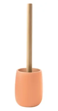 Spirella SVEN matná broskvová / WC štětka / Polyresinová nádoba / Bambusová rukojeť