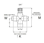 SANELA - Příslušenství Termostatický směšovací ventil 3/4, průtok 28 l/min SLT 04