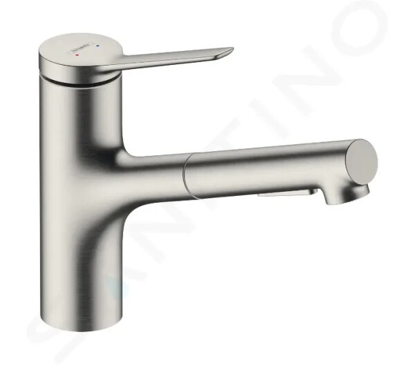 HANSGROHE - Zesis M33 Dřezová baterie 150, s výsuvnou sprškou, vzhled nerezu 74800800