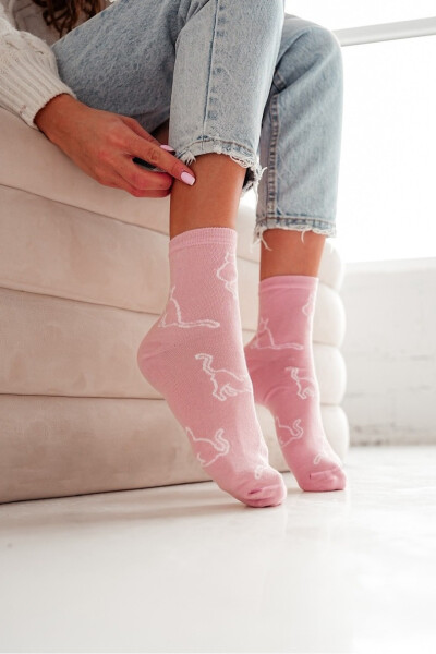 Dámské ponožky Cat outlines 0200.093 pudrově růžová 37-41