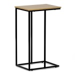 Odkládací stůl, MDF deska, dekor divoký dub, černý kov