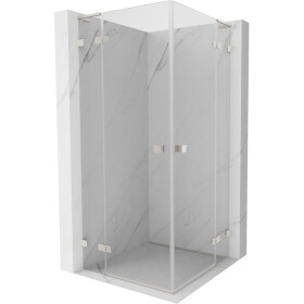 MEXEN/S - Lunar L Duo sprchový kout dveře křídlové 75 x 75, transparent, nikl kartáčovaný 834L-075L-075P-97-00