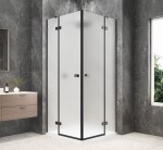 POLYSAN - GLOBE GUN METAL čtvercový sprchový kout 900x900, rohový vstup, matné sklo GB5990MGM