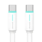 USAMS SJ734 bílá / Datový kabel / USB-C - USB-C / PD 60W / 1 m (SJ734USB02)