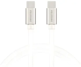 Swissten Textile stříbrná / Datový kabel / USB-C na USB-C / 3 m (71527211)