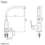 Mereo Dřezová stojánková baterie, Viana, s ramínkem nad pákou, výška 307 mm, chrom CBE20103