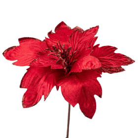 Květ POINSETTIA třpytivá 20 cm, červená