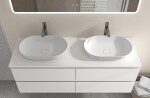 CERANO - Koupelnová skříňka Carole + deska pod umyvadlo Navira Pro - 36 mm - bílá matná - 120x51,6x46 CER-668264