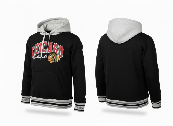 Mitchell & Ness Pánská mikina Chicago Blackhawks NHL Premium Fleece Hoodie Current Logo Velikost: M