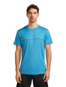 Pánské merino triko s krátkým rukávem ICEBREAKER Mens 150 Tech Lite SS Tee Range Stripes, Arctic velikost: XXL