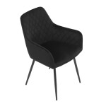 Jídelní židle, černá, sametová látka, DCH-215 BK4