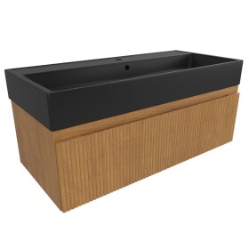 Koupelnová skříňka s umyvadlem SAT Evolution 98x30x44,5 cm dub medový mat SATEVO100DMU2B SATEVO100DMU2B