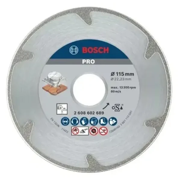 BOSCH Diamantový řezný kotouč PRO Marble / Řezný kotouč / 115x22,23 mm / Šířka řezu 2,2 mm / Mramor (2608602689)