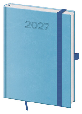 Týdenní diář 2027 Helma B6 Print Pop světle modrý