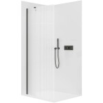 CERANO Sprchová zástěna Walk-in Onyx Y L/P - 8 mm - černá matná, rýhované sklo - 110x200 cm