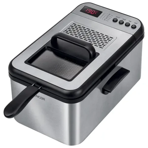 SENCOR SFR 8200SS stříbrná / Fritéza / 2200W / 3.2L / 110 - 190°C (8590669279456)