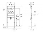 GEBERIT - Duofix Montážní prvek pro umyvadlo, 130 cm, nástěnná armatura na omítku 111.437.00.2