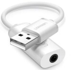 UGREEN Externí zvuková karta USB-A (M) - 3.5mm Jack (F) 0.15m bílá (6957303837120)