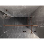 MEXEN/S - Lunar T sprchový kout dveře křídlové pravá 70 x 110, transparent, růžové zlato 834T-070-110-60-00-P